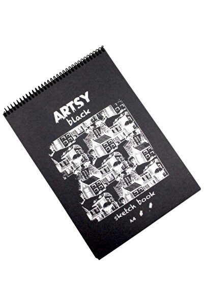 GÜRMAT Gürmat A4 Black Sketchbook - 50 Sheets, 125 gr, 556 Model