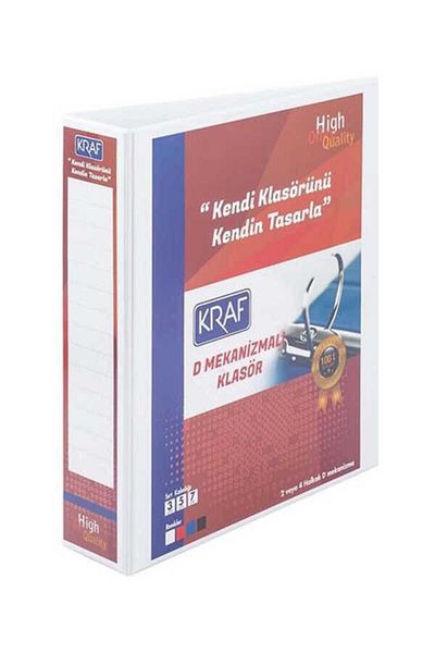 KRAF D Mechanical Folder 4 Rings White 7 Cm 1074