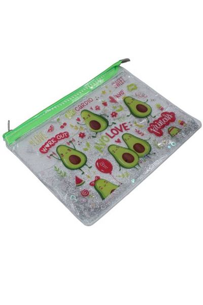 VUKİ Vuki A4 Transparent File - Zippered, Avocado Model Vk-0073-01