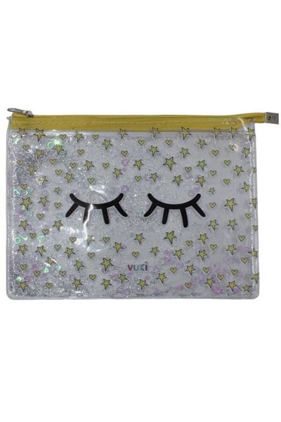 VUKİ Vuki A4 Transparent File - Watery Zipper, Eyelash Vk-0073-05
