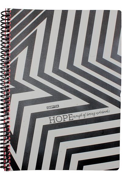 Gıpta Hope 19x26 Star Patterned 80 Sheets Checked Spiral Cardboard Cover - 1195