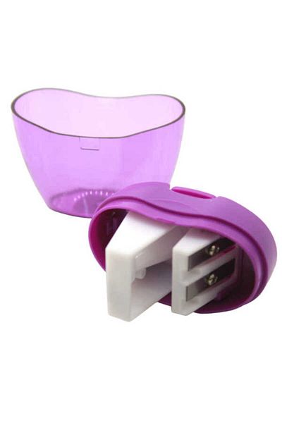 Puti Three Compartment Okra Thick Pencil Sharpener 06369
