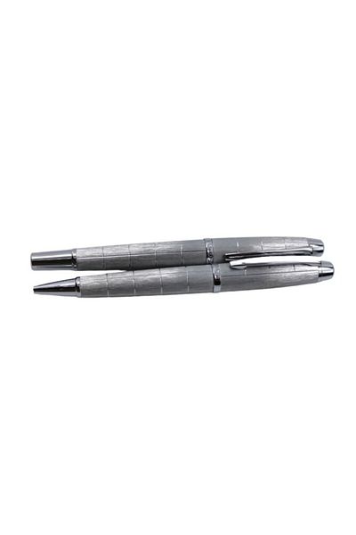 Steelpen Ballpoint Matte Chrome Pen and Slide Fountain Set