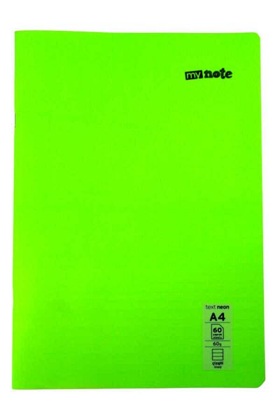 Mynote Text Neon A4 60 Sheets Striped Plastic Cover Notebook