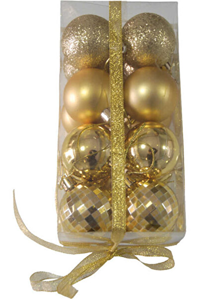 Orca Χριστουγεννιάτικο Στολίδι Μπάλα Πεύκου Χρυσό 5 εκ. Σετ 8 τεμαχίων