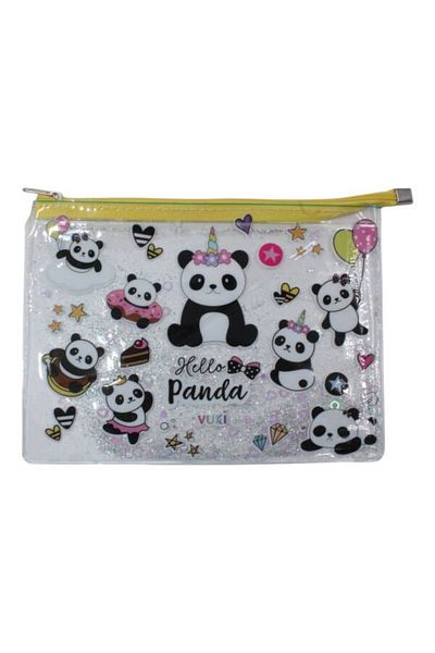 VUKİ Panda Patterned Vuki A4 Transparent File - Water Zippered Vk-0073-04