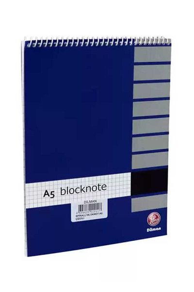 Dilman 40 Sheets Striped A5 Spiral Notepad
