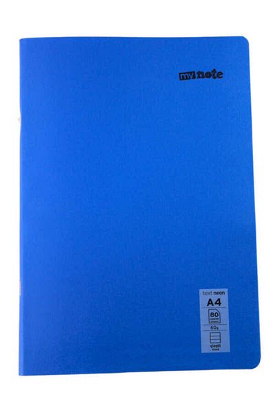 Mynote Text Neon A4 80 Sheets Striped Plastic Cover Notebook