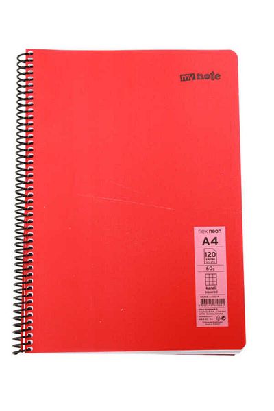 Mynote Flex A4 120 Sheets Checked Spiral Plastic Neon Cover Notebook
