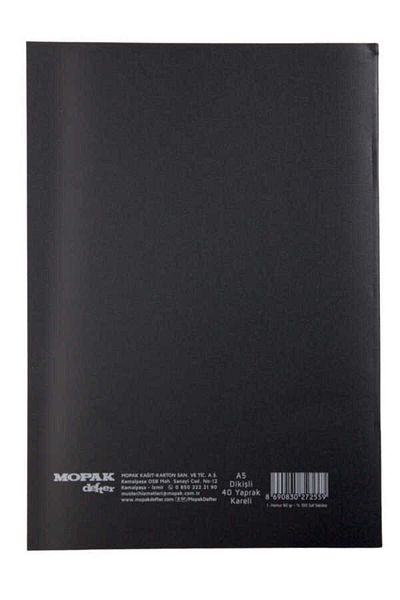 Mopak A5 40 Sheets Checked Plastic Cover School Notebook