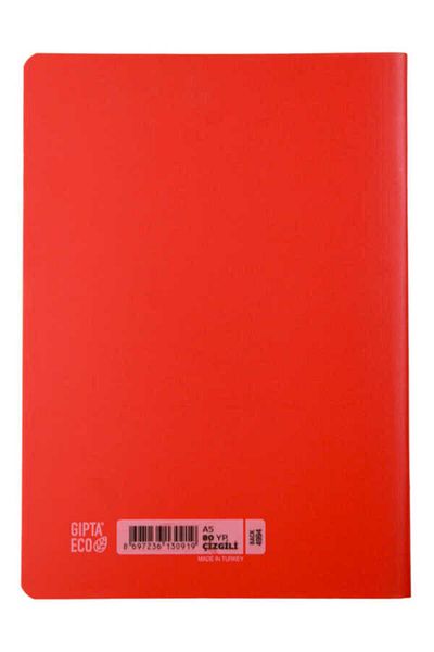 Gıpta A5 80 Sheets Lined Plastic Cover School Notebook