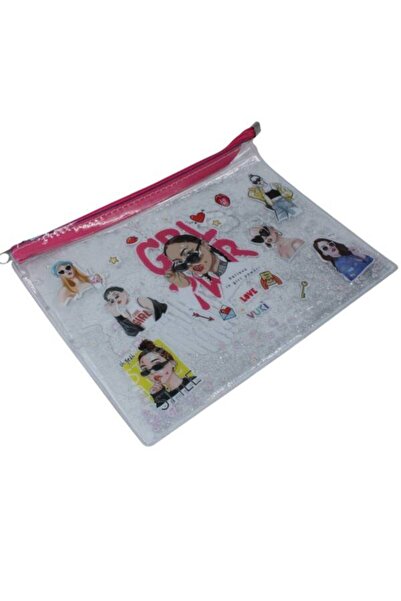 VUKİ Vuki A5 Transparent File - Water and Zippered, Girlpower Vk-0072-10