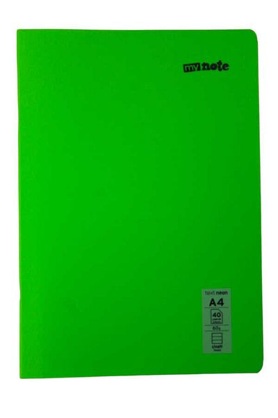 Mynote Text Neon A4 40 Sheets Striped Plastic Cover Notebook