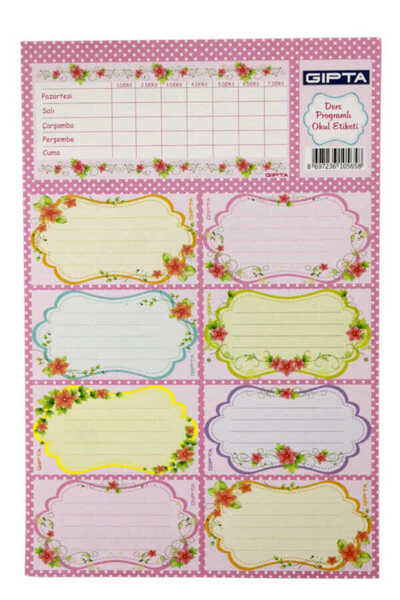 Gıpta GIPTA-GIRLS PROGRAM DE LEȚII ETICHETĂ ȘCOALA 3 FOI 16 x 24 cm CU MOTIV FLORAL