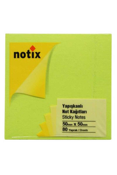 Notix ورق ملاحظات لاصق أخضر نيون نوتكس 80 ورقة 75 × 75 مم