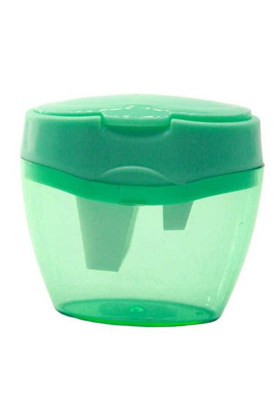 Puti Three Compartment Okra Thick Pencil Sharpener 06369