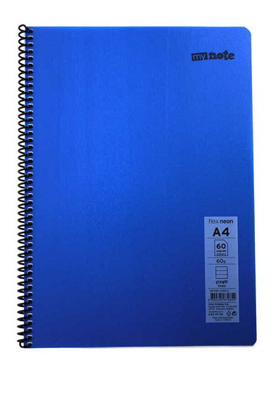 Mynote Flex A4 60 Sheets Lined Spiral Plastic Neon Cover Notebook