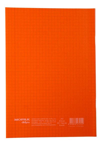 Mopak A5 40 Sheets Checked School Notebook - Plastic Cover