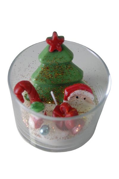 CAN Christmas Decorative Christmas Glass Candle 6 Cm