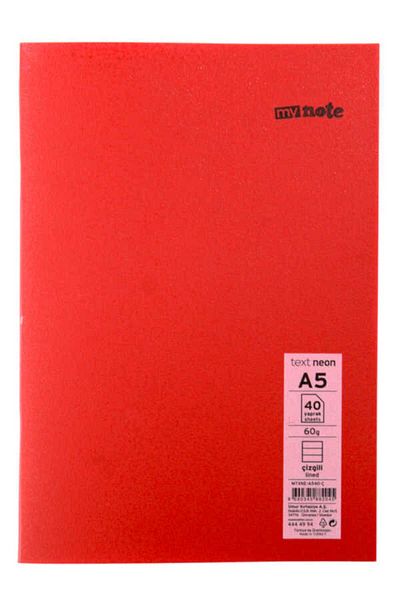 Mynote Text A5 40 Sheets Lined Plastic Neon Cover Notebook