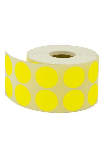 Tanex Αυτοκόλλητο Yellow Dot - 25 mm, 2500 τεμάχια