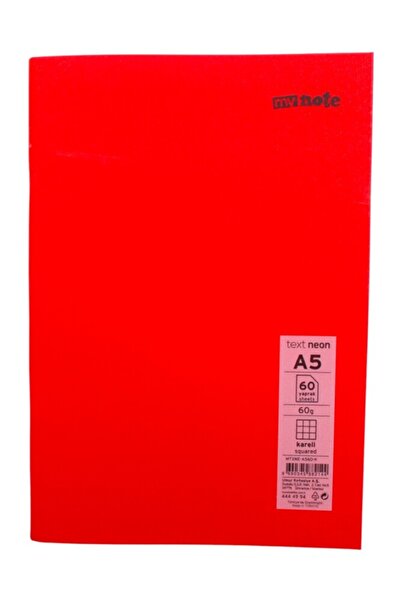 Mynote Text A5 60 Sheets Checkered Plastic Neon Cover Notebook