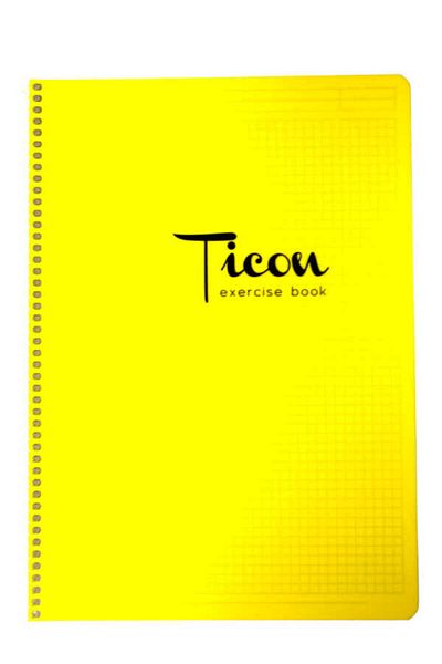 Ticon دفتر ملاحظات ذو غطاء بلاستيكي حلزوني ذو 60 ورقة مقاس A4