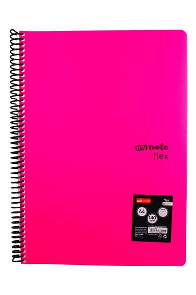 Mynote Flex A4 140 Sheets Checked Spiral Plastic Cover Notebook