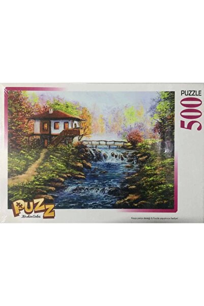 KESKİN COLOR Keskin Color Köy Evi Puzzle 500 Parça Yapıştırıcı Hediyeli