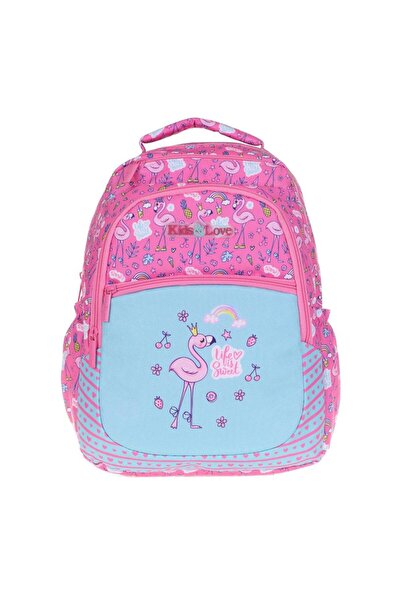 KAUKKO Kids Love Okul Çantası Paterned Flamingo L5107