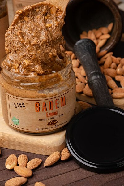 aytuğ kuruyemiş 2 Adet 250gr Doğal Parçacıklı Badem Ezmesi - Şekersiz - Katkısız