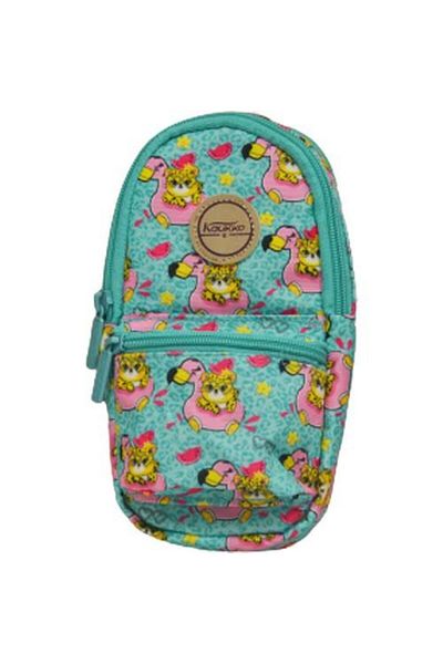 KAUKKO Nature Junior - Τσάντα μολυβιού με σχέδιο Tiger Flamingo K2324
