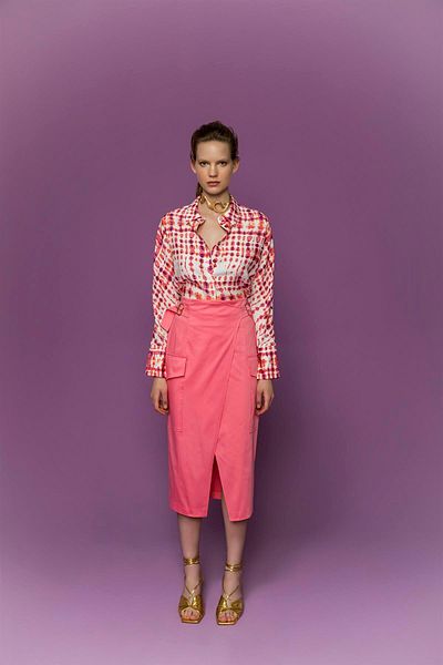 KAMEYA 10222 Ecru-Orange Blouse