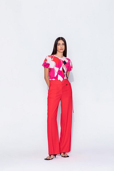 KAMEYA GEOMETRIC PATTERN COLORFUL BLUZ 24S10462