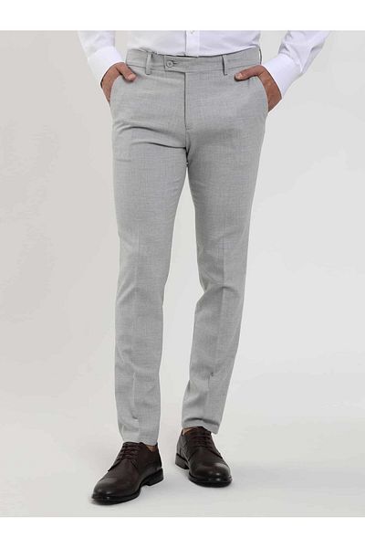 Dufy Pantaloni clasici pentru bărbați, gri, extra slim, Melange -103508