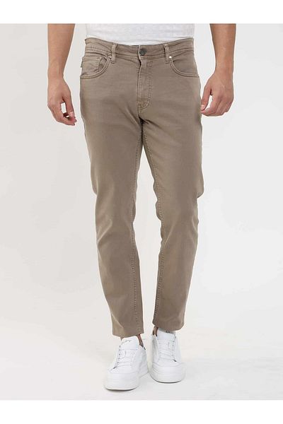 Dufy Mink Men's Slim Fit Trousers -107157