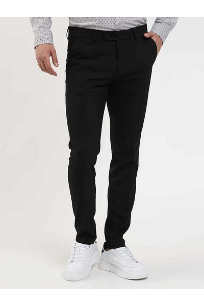 Dufy Ανδρικό παντελόνι Extra Slim Fit Black Melange - 103484