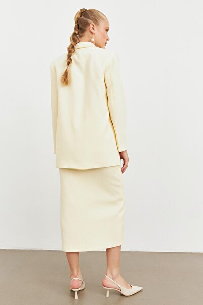 Setre Krem Aksesuar Detaylı Ceket