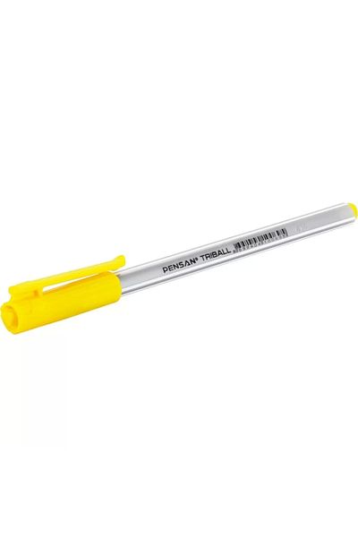 Pensan Triball Ballpoint Pen Yellow 12 Pieces