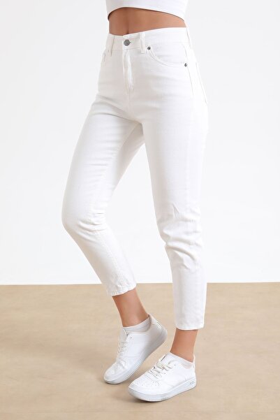 Geppetto Jean Mom alb cu talie înaltă - Penolope Women