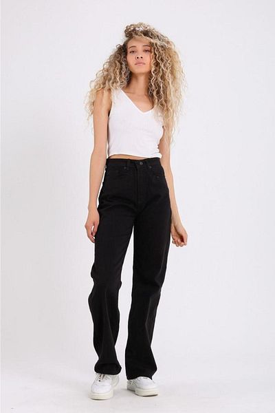 Geppetto Penolope Women - Μαύρο τζιν Palazzo, φαρδύ τζιν παντελόνι Unisex