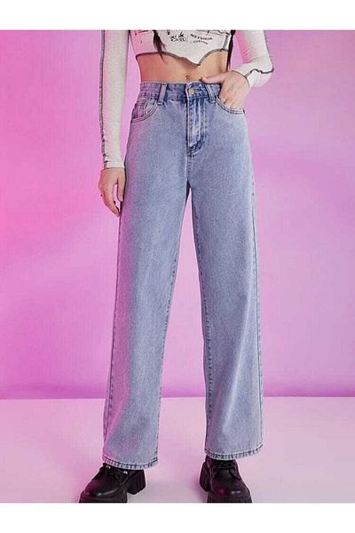 Geppetto Penolope Blugi de damă Vanessa, albaștri, cu talie înaltă, pantaloni largi din denim, pantaloni largi, blugi 2024