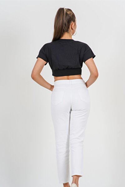 Geppetto White Mom Jean Women's Trousers - Penolope