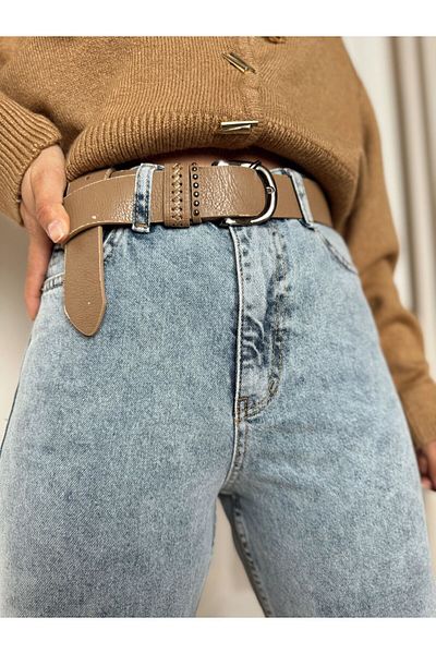 Geppetto Penolope Femei - Blugi Boyfriend cu talie înaltă, Indigo Snow Blue Mom Jean 2024