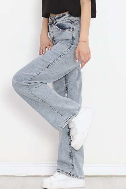 Geppetto Джинси з високою талією, еластичними вставками та широкими штанинами - Жіночі сині джинси-палаццо 18695