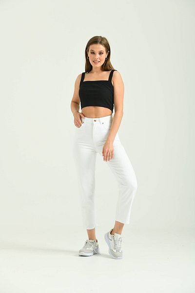 Geppetto Penolope Women - Alvin White Lycra Mom Jean, μοντέλο 2024