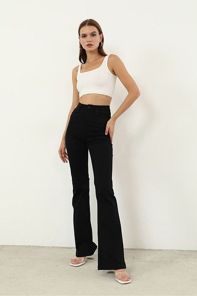 Geppetto High Waist Penolope Women's Jean Trousers - Black