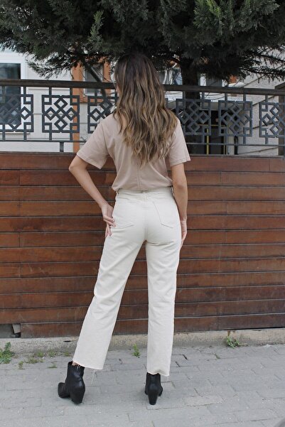 Geppetto Lara Cream Colored Penolope Women's Mom Jean