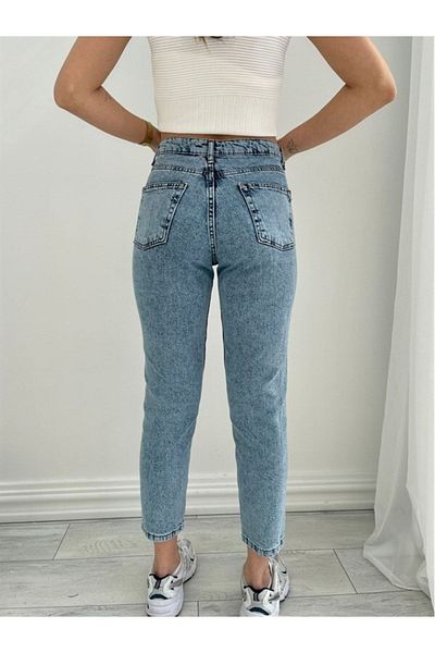 Geppetto Ψηλόμεση Lycra Penolope Mom Jean - Snow Washed Jeans Jean