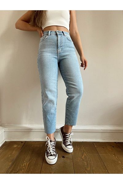 Geppetto Penolope Women - Blue Lycra Mom Jean